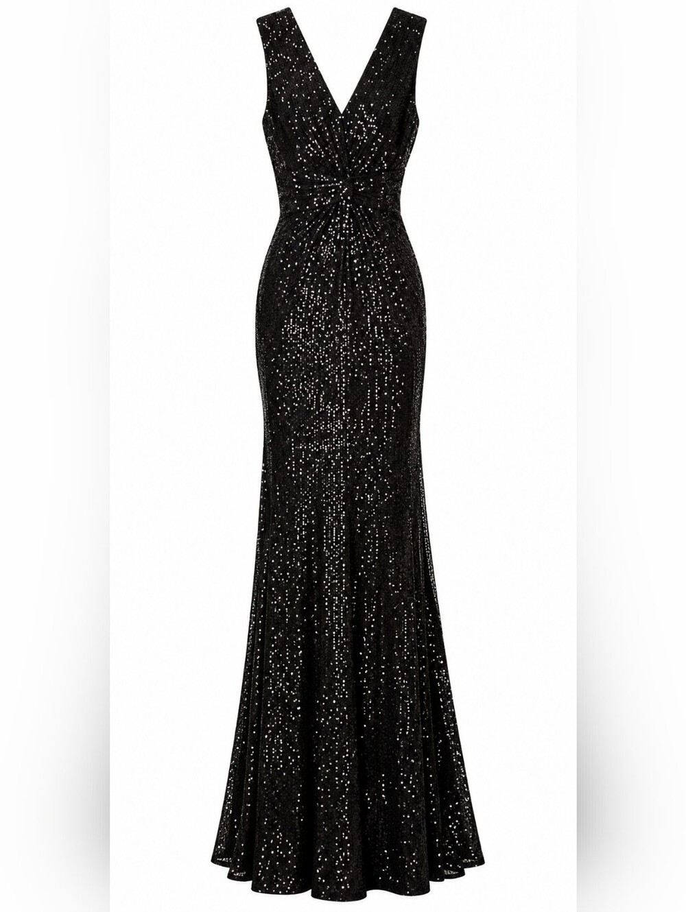 NWOT Eliza J Black Sequin Mermaid Gown 6 Formal Evening Prom Dress New Years Eve